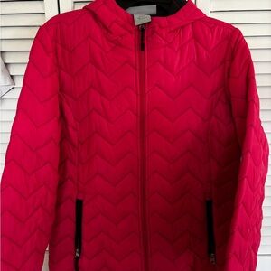 Free Country Quilted Hooded Puffer Jacket - Hot Pink